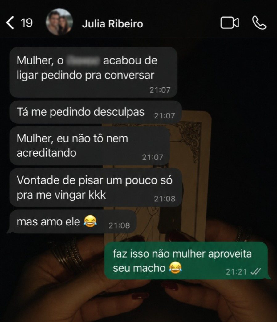 Print de conversa mostrando o retorno