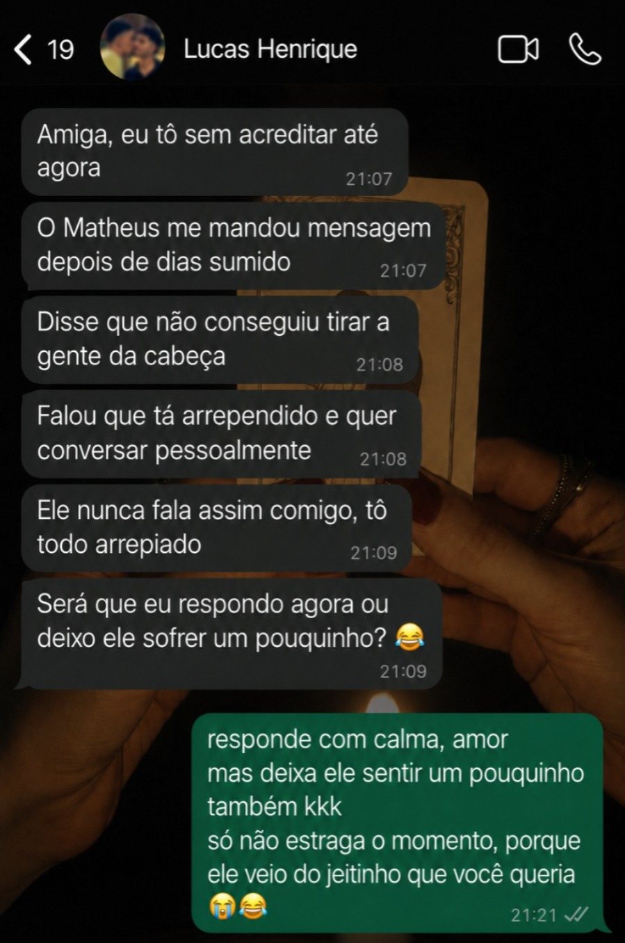 Print de conversa mostrando o retorno
